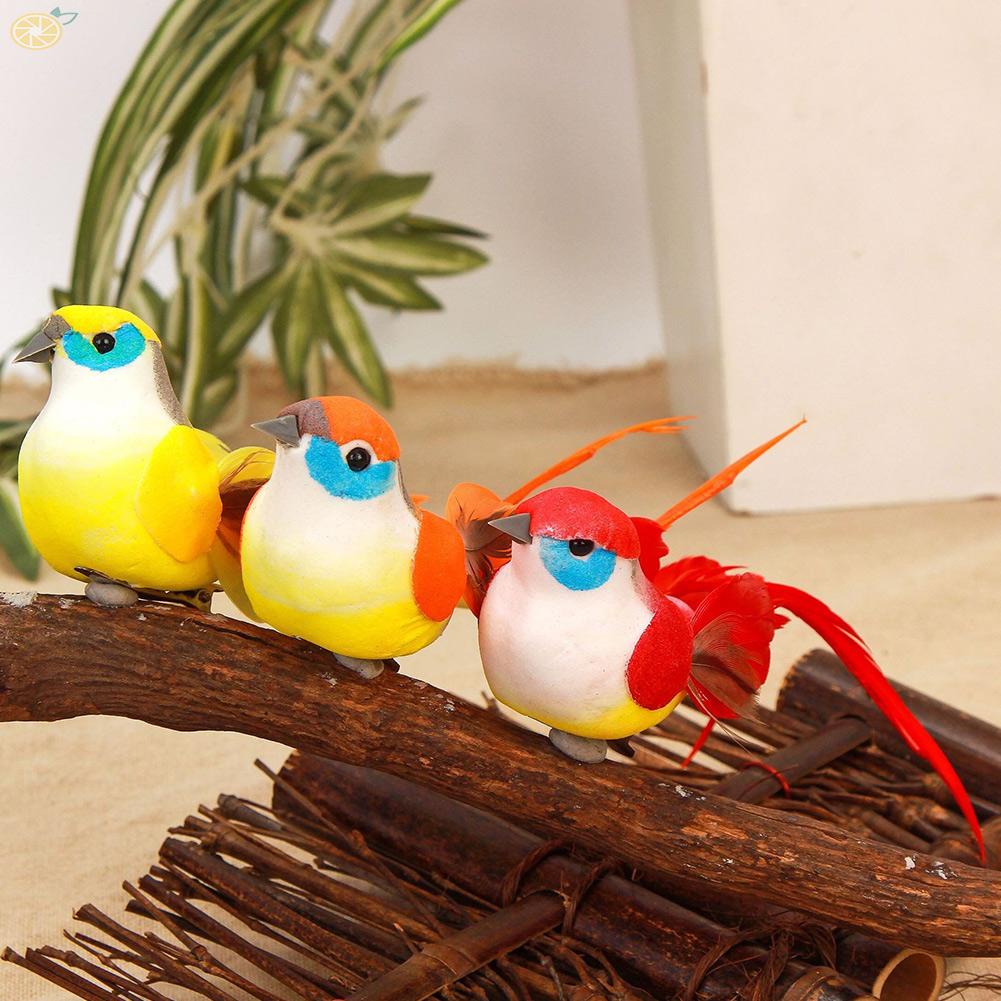 【VARSTR】Artificial Birds 12pcs Birthday Gift DIY Crafts Fake Animal Feather Birds