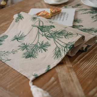 【VARSTR】Table Runner Cotton Decorations Farmhouse Spring Table Decoration Tablecloth