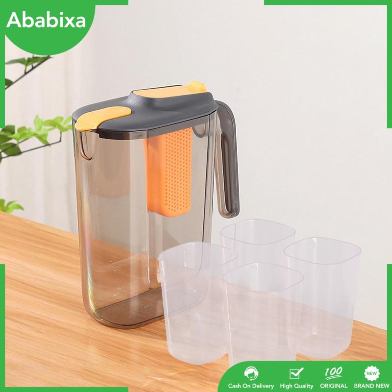 [Ababixa] Bộ Bình Đựng Nước 4 Ngăn Không Vỡ Có Nắp Đậy Dung Tích Lớn Cho Tủ Lạnh