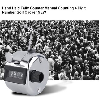 Digital Chrome Hand Tally Clicker/Counter 4 Digiter Clicker Golf [Q/3]
