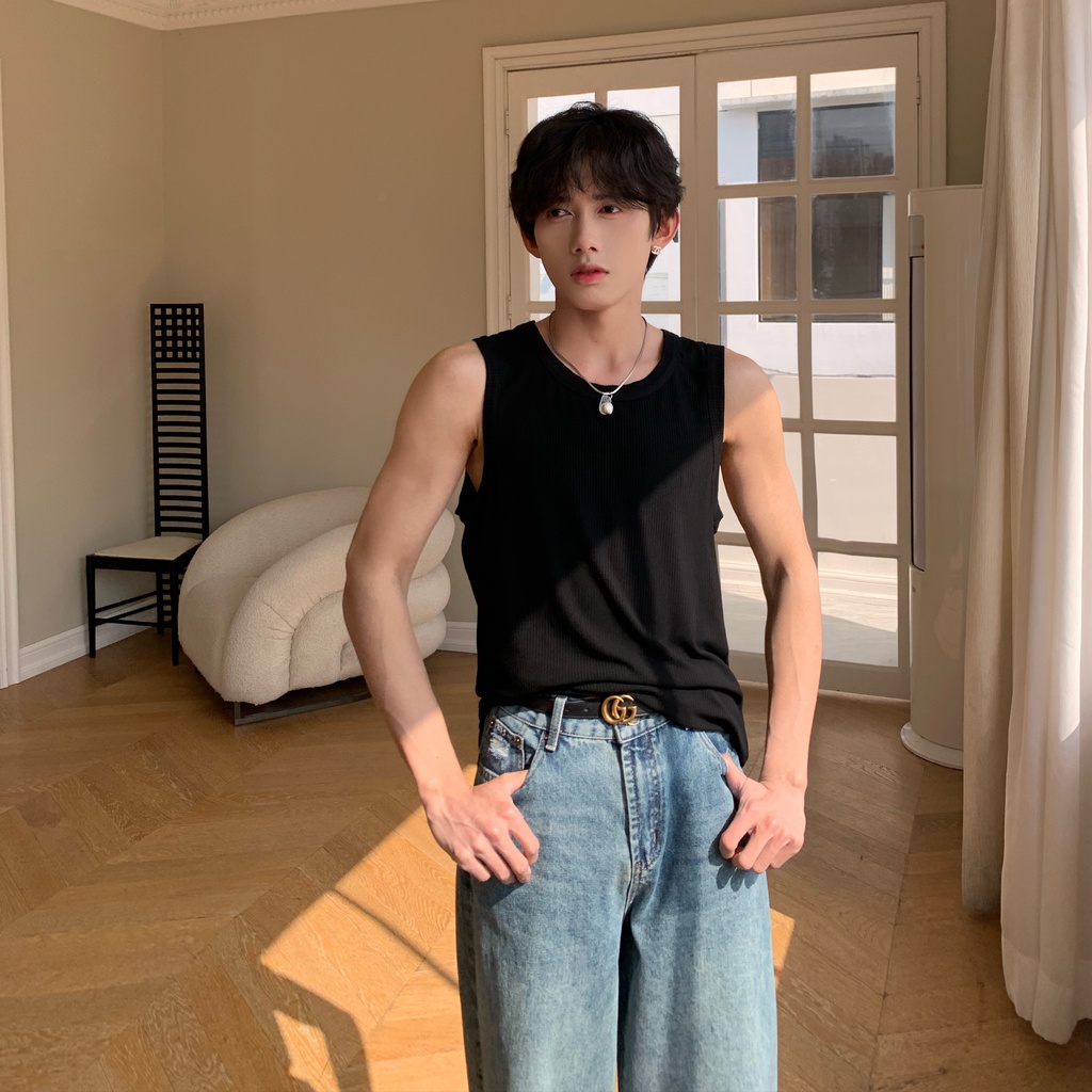 Áo Thun Thể Thao Không Tay Màu Đen Thời Trang Mùa Hè Dành Cho Nam Giới