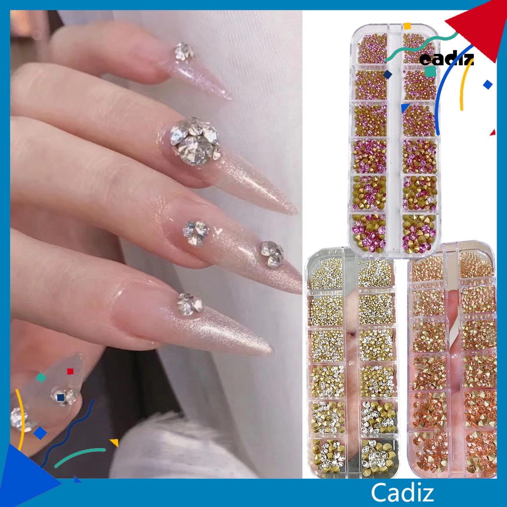 1 Hộp Đá 3D Trong Suốt Lấp Lánh Trang Trí Móng Tay Nghệ Thuật