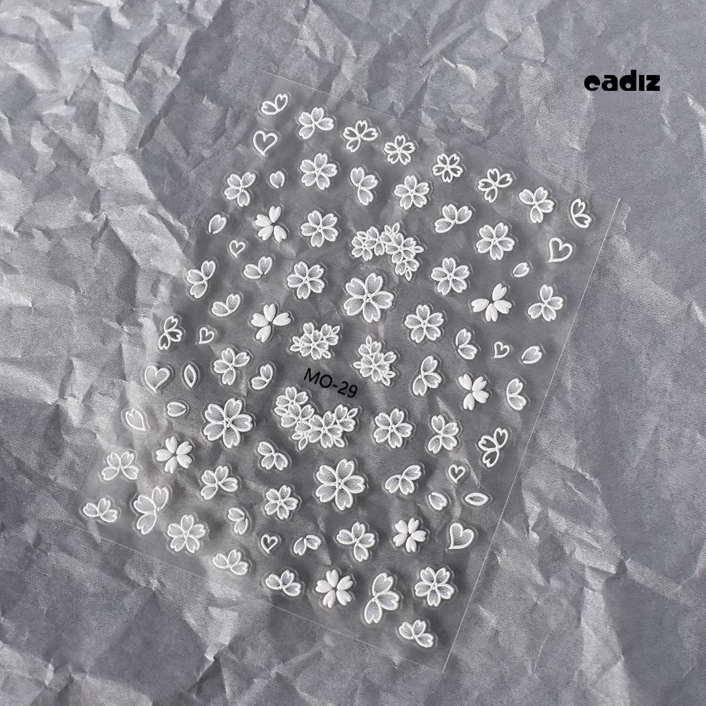 1 Tờ Miếng Dán Họa Tiết Hoa Dập Nổi 3D Nhiều Hình Dạng Trang Trí Móng Tay Nghệ Thuật Dễ Tháo Gỡ