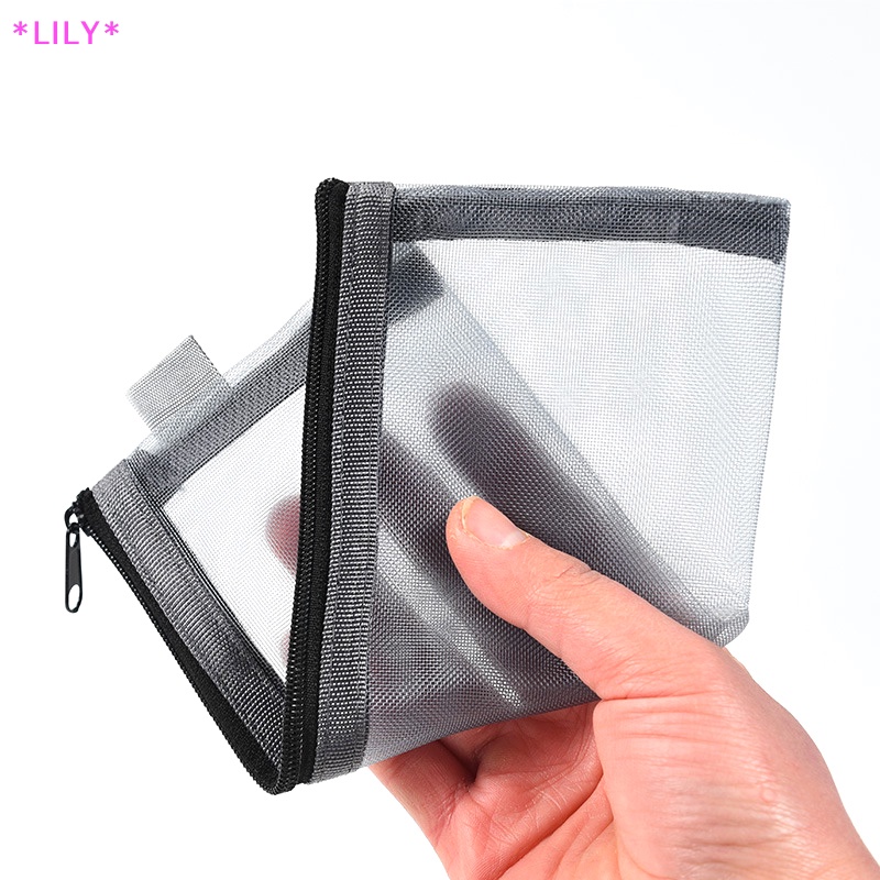 Lily 1PC Lưới Trong Suốt bút chì trường hợp văn phòng sinh viên bút Túi Hộp bút hóa đơn lưu trữ túi uuu