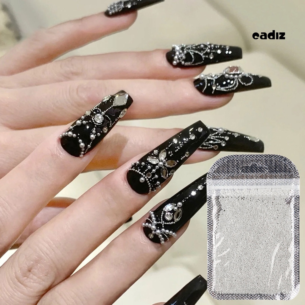 1 Túi Hạt Charm Bằng Hợp Kim Thép Cứng 3D Lấp Lánh Chống Rỉ Sét Kích Thước 0.8 / 1mm Dùng Trang Trí Móng Tay DIY