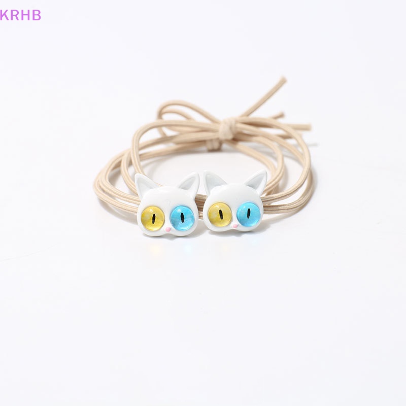 Vòng Tay Hai Màu Mặt Hình Mèo Mắt To Dễ Thương Cho Cặp Đôi Mới