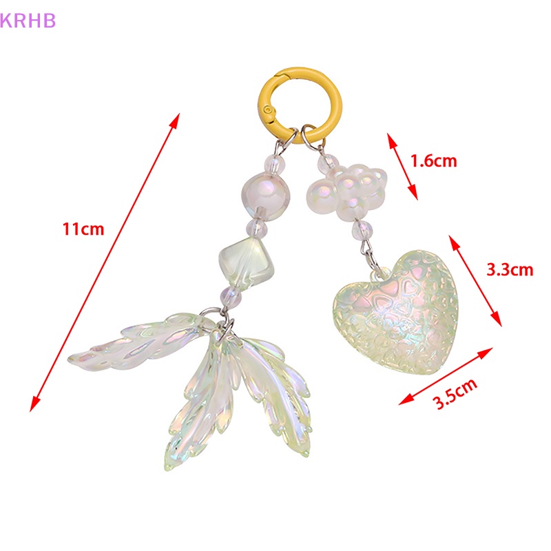 Móc Khóa Hình Trái Tim / Lá Nhiều Màu Phong Cách Hàn Quốc Dành Cho Nữ Mới