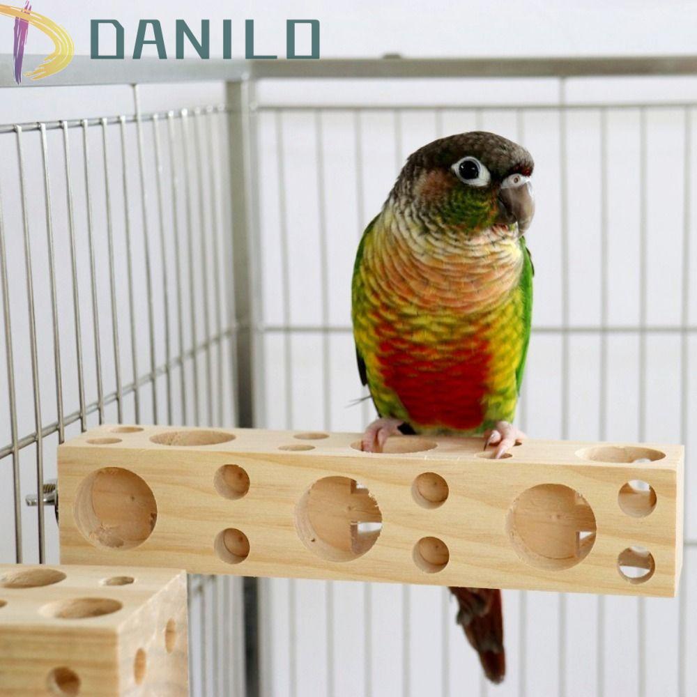 1 Thanh Gỗ Đồ Chơi Nhiều Lỗ Chống Cắn Dành Cho Chim Cảnh