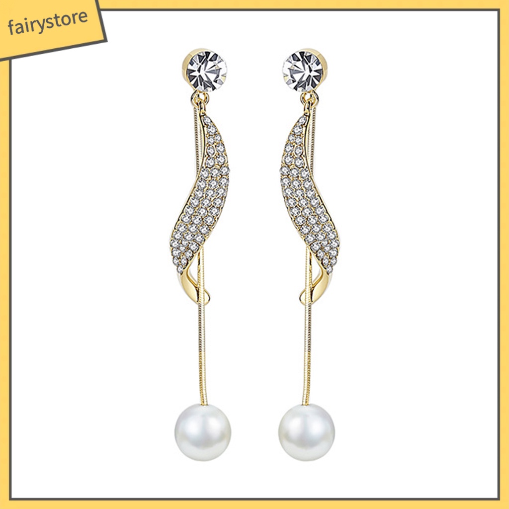 1 Đôi Bông Tai Tua Rua Đính Đá Lấp Lánh Dành Cho Nữ