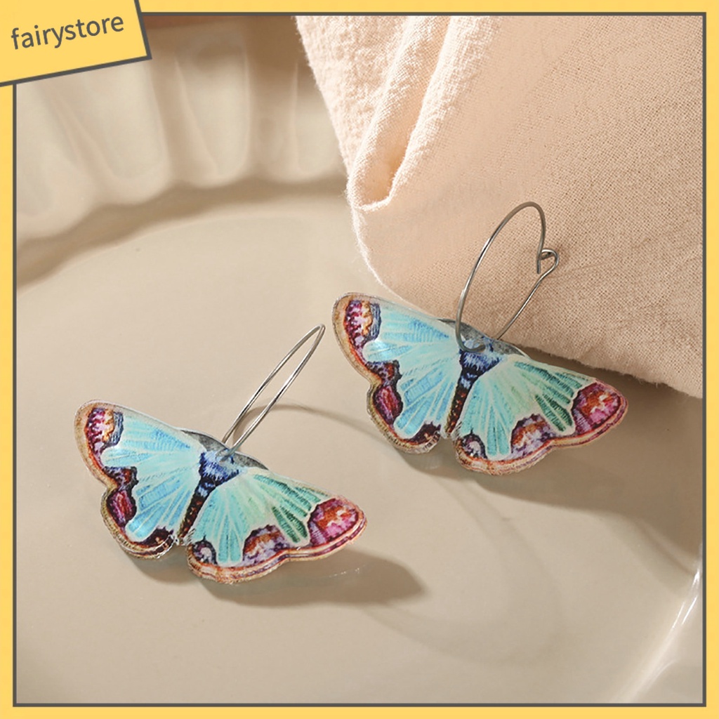 1 Đôi Bông Tai Hình Bướm Bằng Acrylic Phong Cách Cổ Điển Thời Trang