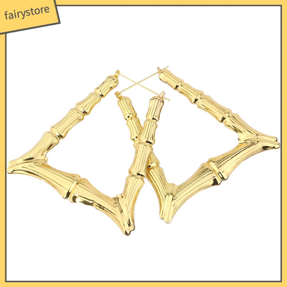 Bông Tai Hình Tròn / Vuông / Ngôi Sao / Trái Tim Dập Nổi Bằng Tre Thời Trang Cho Nữ