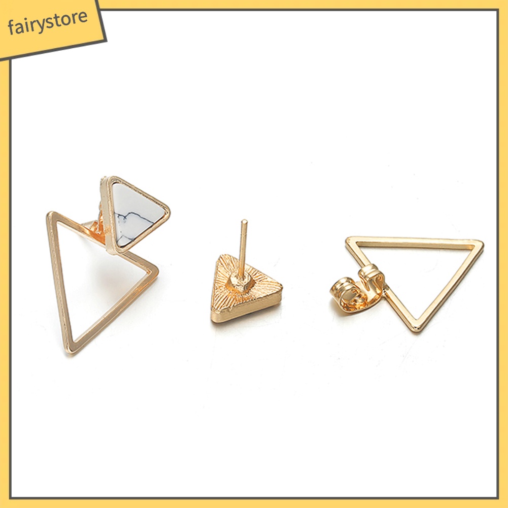 Đôi Bông Tai Hình Tam Giác Đính Đá Thời Trang Cho Nữ