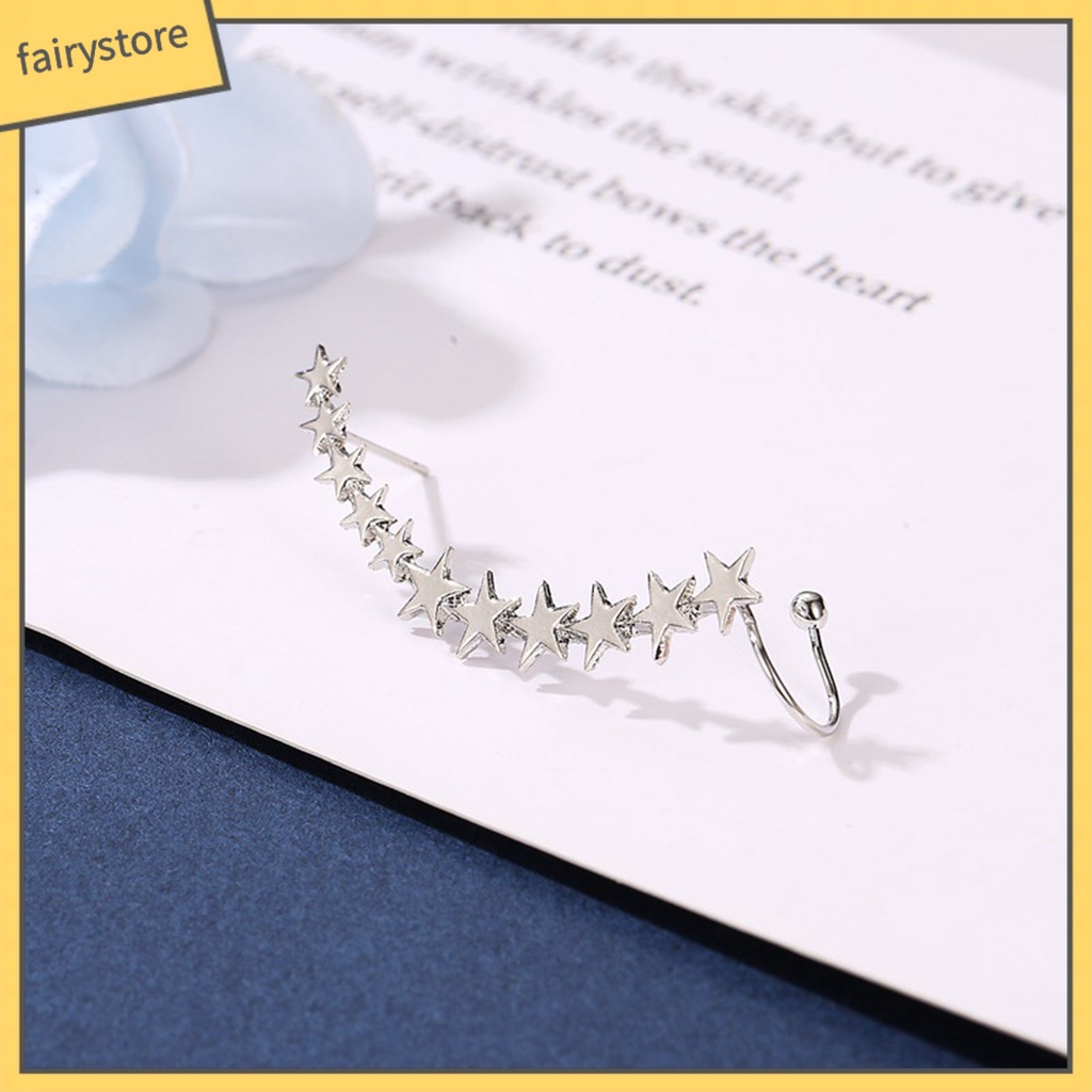 1 Chiếc Bông Tai Kẹp Hình Ngôi Sao Năm Cánh Trọng Lượng Nhẹ Chống Dị Ứng Dễ Phối Đồ Dành Cho Nữ