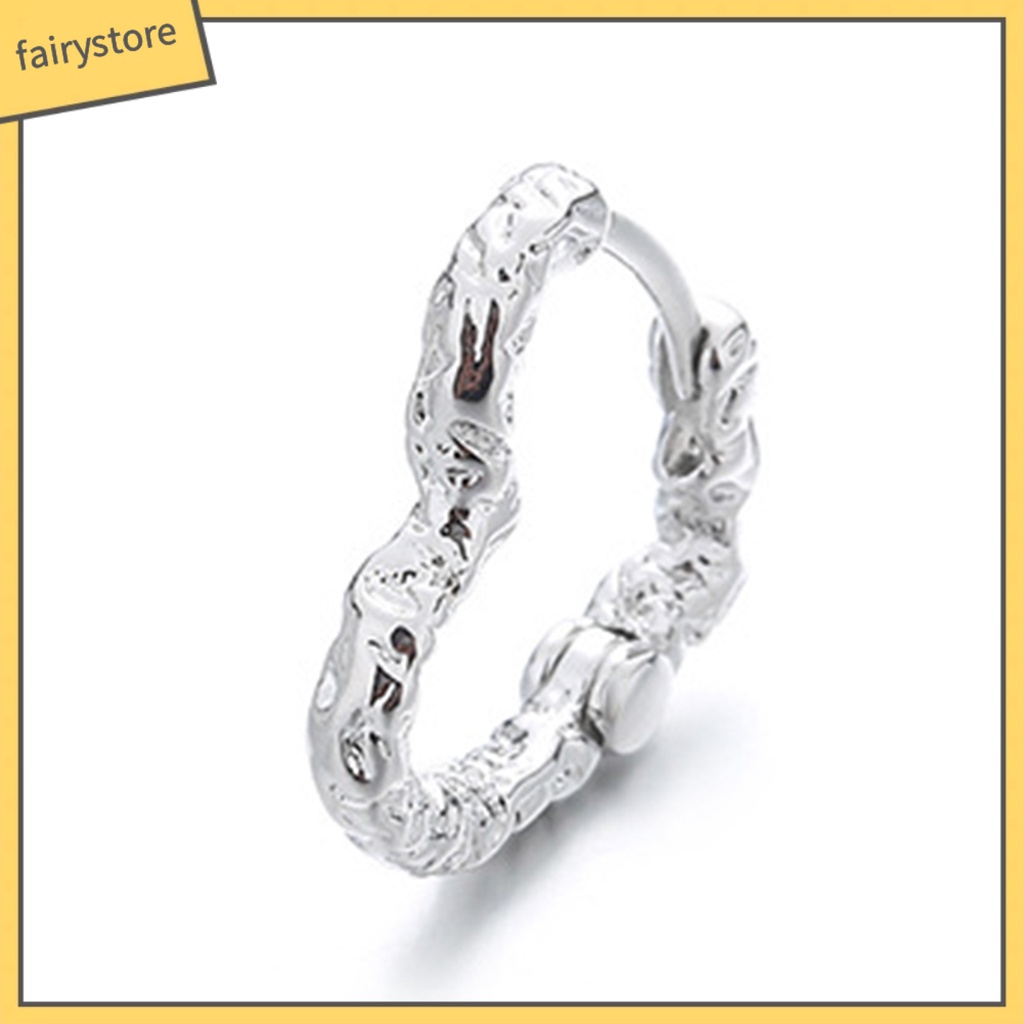 1 Đôi Bông Tai Hình Trái Tim Rỗng Phong Cách Rock Hàn Quốc Dành Cho Nữ