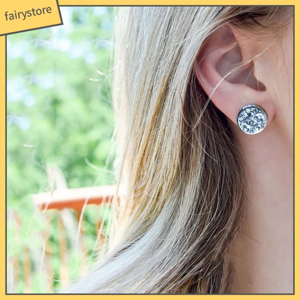 Bông Tai Tròn Đính Đá Zircon Thời Trang Dự Tiệc Cho Nữ