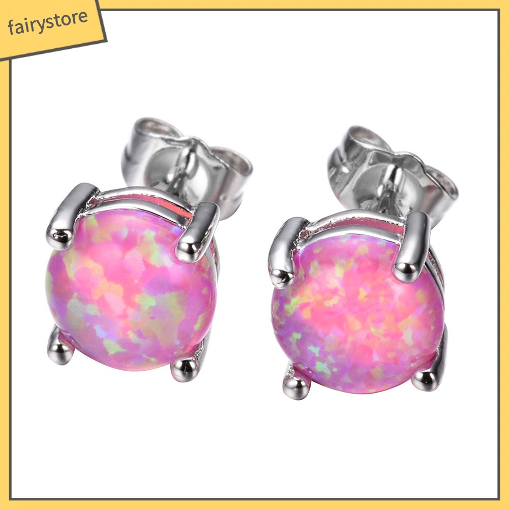 Khuyên Tai Đính Đá Opal Nhân Tạo Thời Trang Dành Cho Nữ