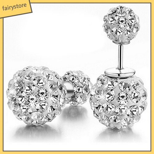 Bông Tai Mạ Bạc Đính Đá Hai Công Dụng Dành Cho Nữ