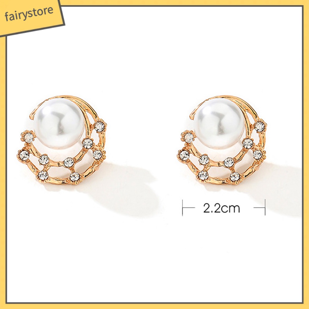 Bông Tai Đính Đá Ngọc Trai Giả Thời Trang Dành Cho Nữ