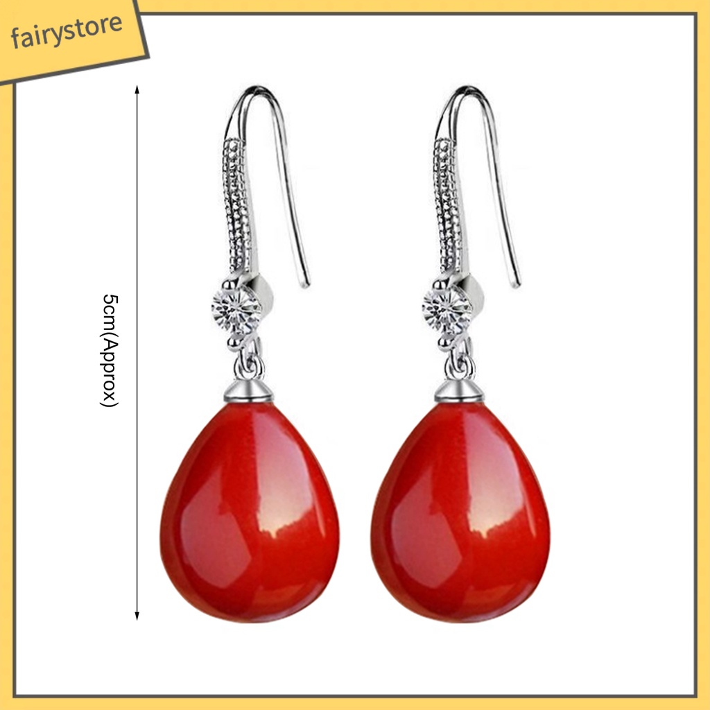 1 Đôi Bông Tai Nữ Đính Ngọc Trai Giả Lấp Lánh