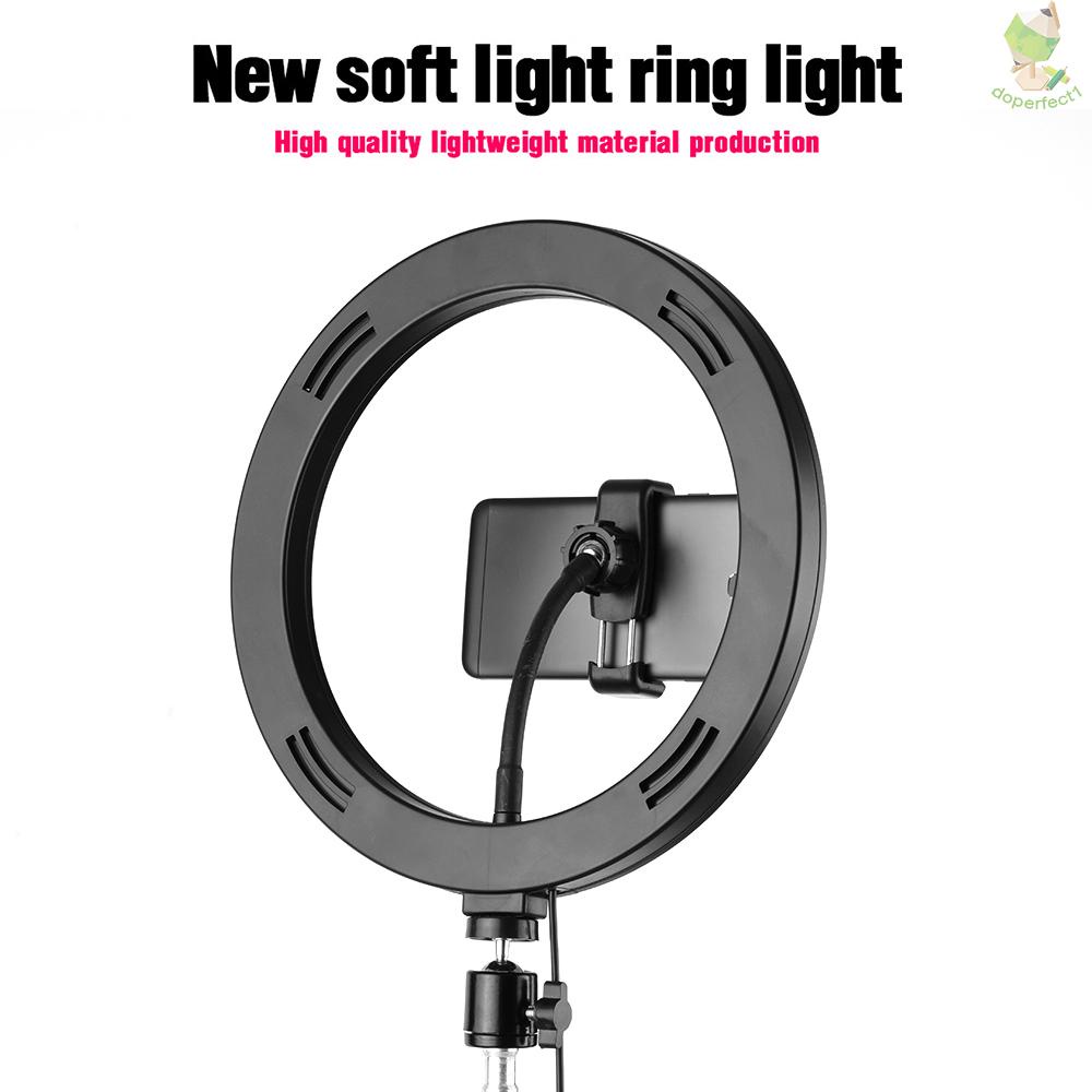 26cm/10inch inch LED Ring Light 3 Colors 10 Levels Dimmable 3200-5600K Color Temperature with Tripods Phone and Tablet H   Came-6.5
