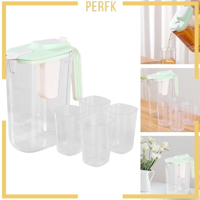 Bình Đựng Trà / Cà Phê Kín Khí Trong Suốt Kèm 4 Cốc