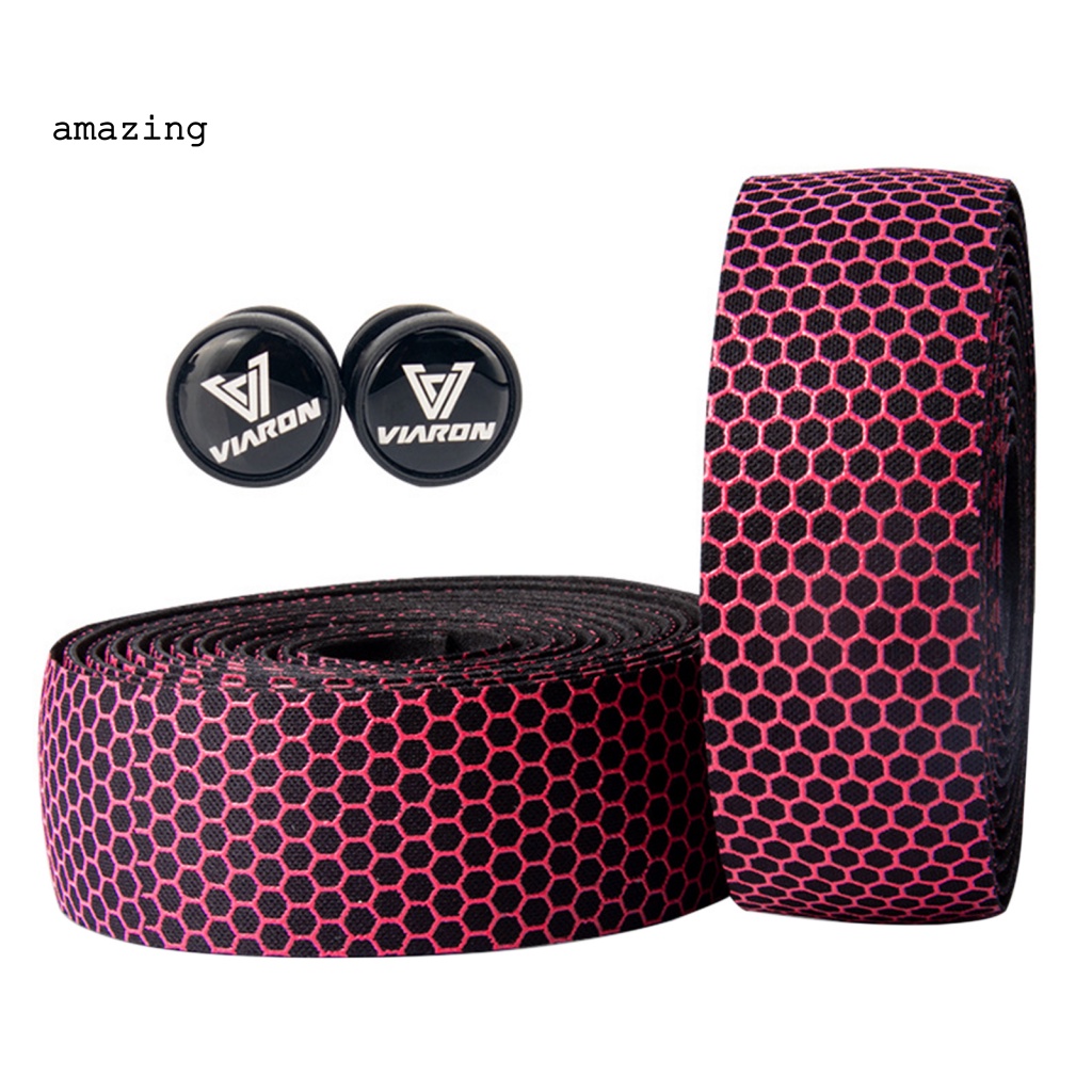 1 Cặp Băng Quấn Tay Lái Xe Đạp Bằng Polyurethane Thiết Kế Kiểu Tổ Ong Chống Trượt Thoáng Khí Tiện Dụng