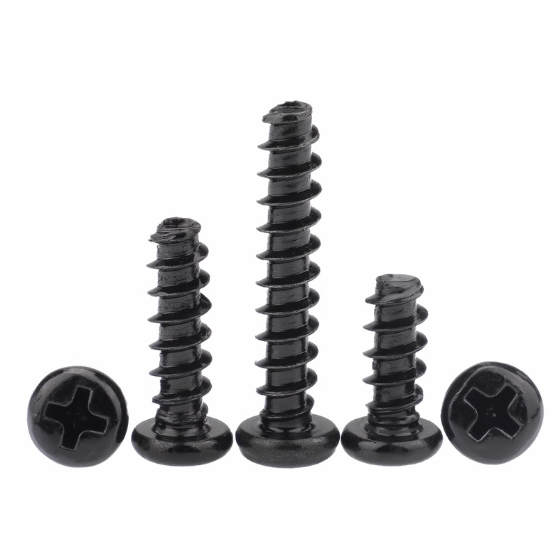 Vít Đầu Tròn Chữ Thập Bằng Thép Carbon Màu Đen PB M1.4 M1.7 M2 M2.6 M3 M3.5 M4