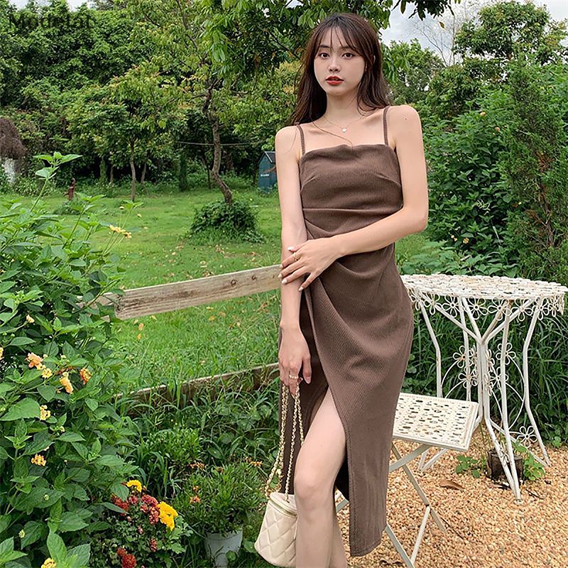 Mfc Đầm Midi Hai Dây Mỏng Mùa Hè Gợi Cảm Cho Nữ WTD