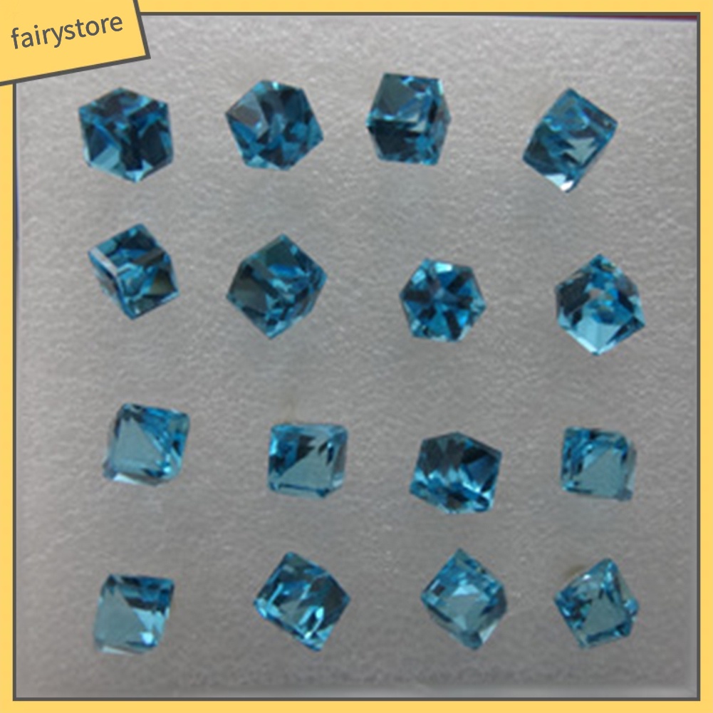 Set 8 Đôi Khuyên Tai Khối Lập Phương Thủy Tinh Lấp Lánh Chống Dị Ứng Thời Trang Cho Nữ