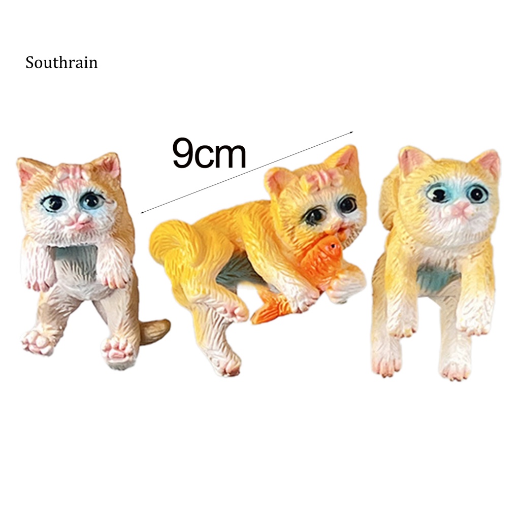 Set 3 Phụ Kiện Trang Trí Bể Cá Hình Mèo Hoạt Hình Đáng Yêu