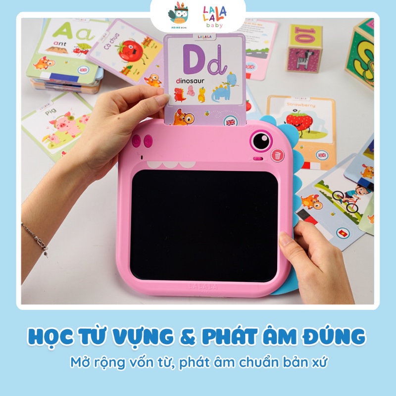 Máy Đọc Thẻ Song Ngữ Kết Hợp Bảng Viết Tự Xóa Thông Minh Lalala Baby Đồ Chơi Montessori Cho Bé Từ 2 Tuổi