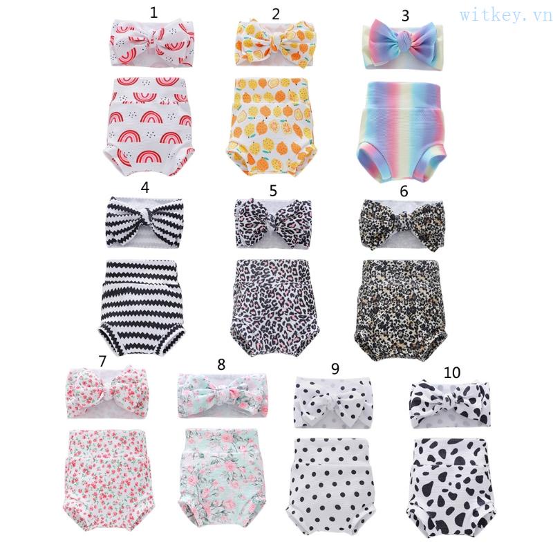 Bộ Quần Short Và Băng Đô In Họa Tiết Xinh Xắn Thời Trang Mùa Hè Cho Bé Sơ Sinh
