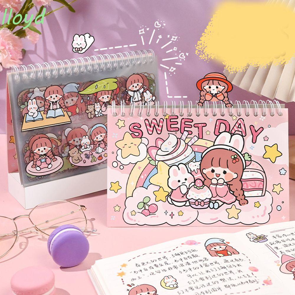 Cuộn 50 Tờ Nhãn Dán Hình Gấu Hoạt Hình Dễ Thương Dùng Trang Trí Album Ảnh