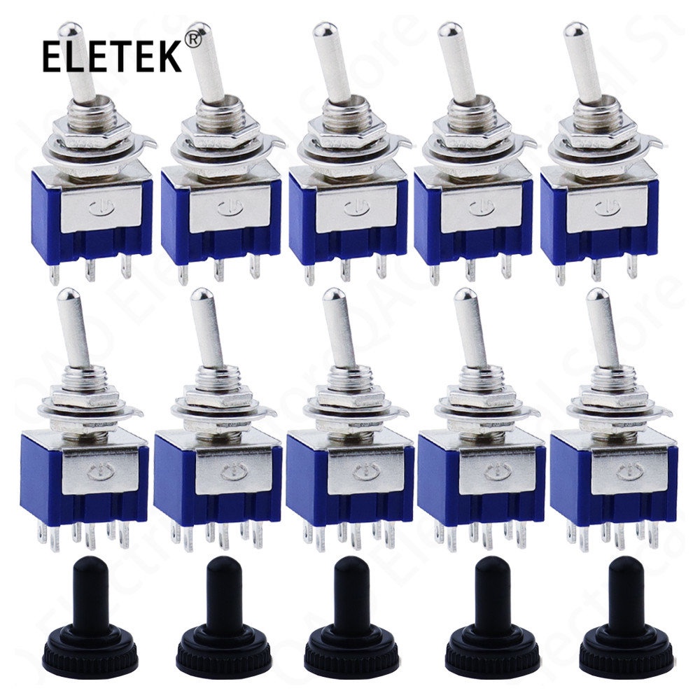 Set 10 Công Tắc Gạt 6A 125VAC MTS-102 103 202 203 SPDT 6mm Mini Chống Thấm Nước