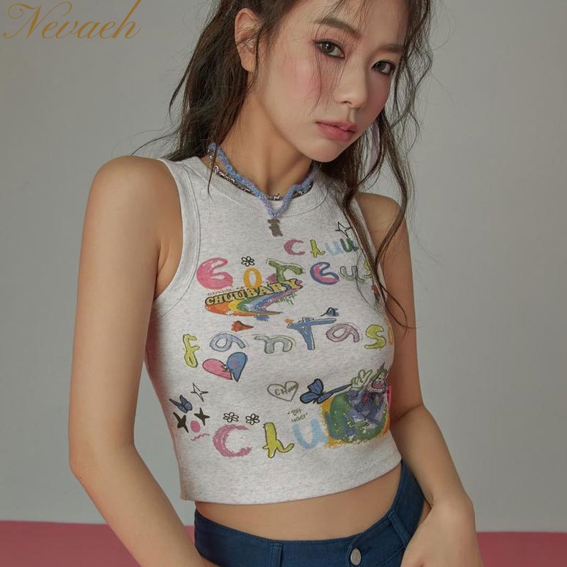 Áo Thun Tay Ngắn In Họa Tiết Hoạt Hình Phong Cách Hàn Quốc Thời Trang Mùa Hè Cho Nữ