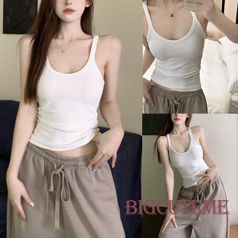 Áo Tank Top Không Tay Màu Sắc Đơn Giản Cho Nữ