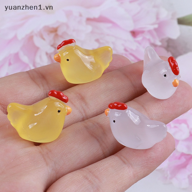 Set 3 Tượng Gà Con Dạ Quang Dùng Để Trang Trí Nội Thất / Tiểu Cảnh