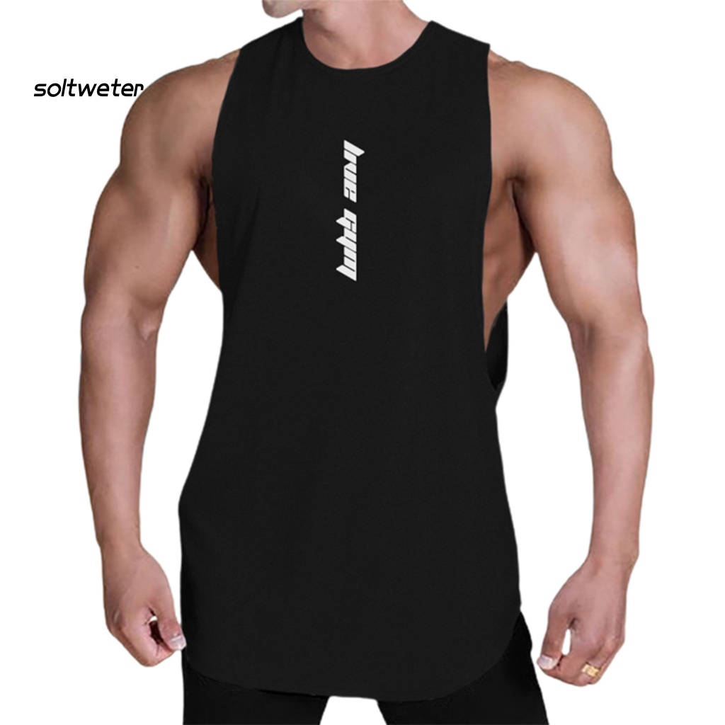 Áo Thun Thể Thao Sát Nách Cổ Tròn Dáng Rộng Thấm Hút Mồ Hôi Thoải Mái Cho Nam