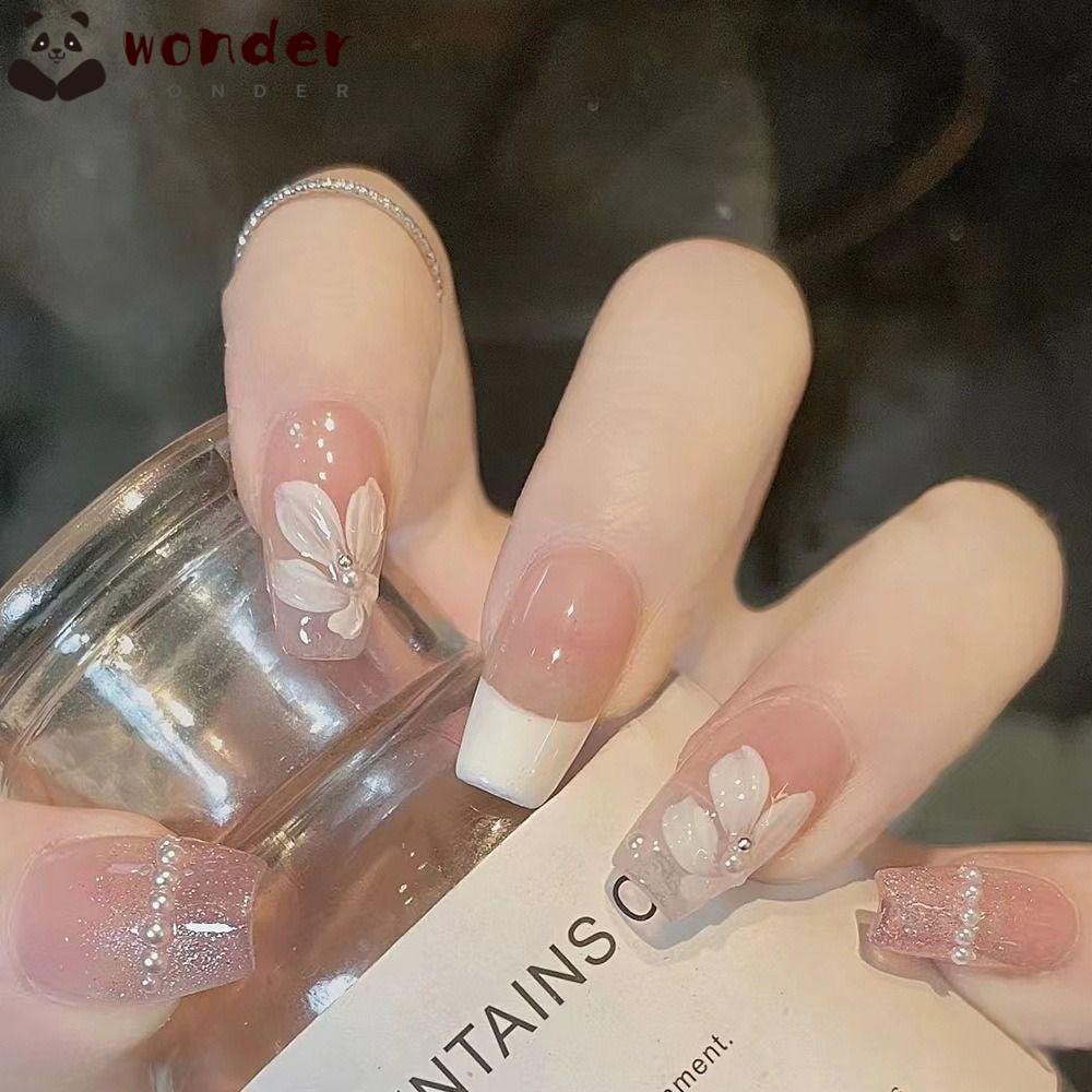 Bộ Móng Tay Giả Đầu Vuông Dạng Nhấn DIY