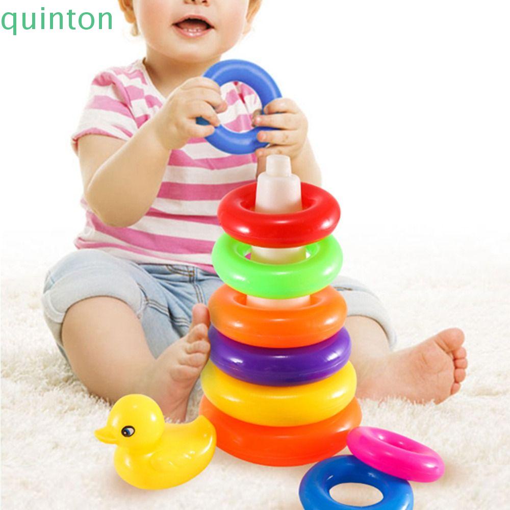 Bộ Đồ Chơi Tháp Vòng Tròn Nhiều Màu Sắc Bằng Nhựa Dành Cho Trẻ Em