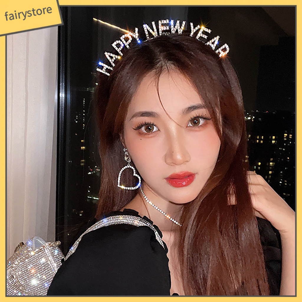 Băng Đô Cài Tóc Co Giãn Chống Trượt Đính Đá Lấp Lánh Thời Trang Cho Nữ