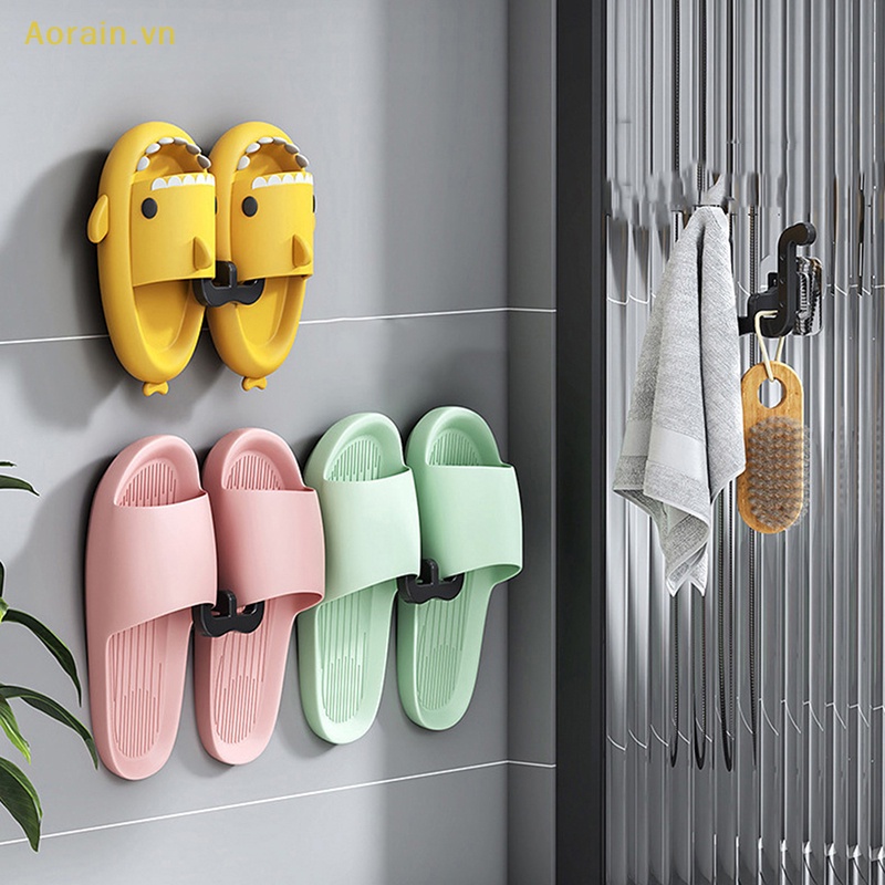 {Aorain} Giá Phơi Khô Dép Gắn Tường Không Cần Đục Lỗ Đơn Giản Cho Phòng Tắm / Phòng Ngủ