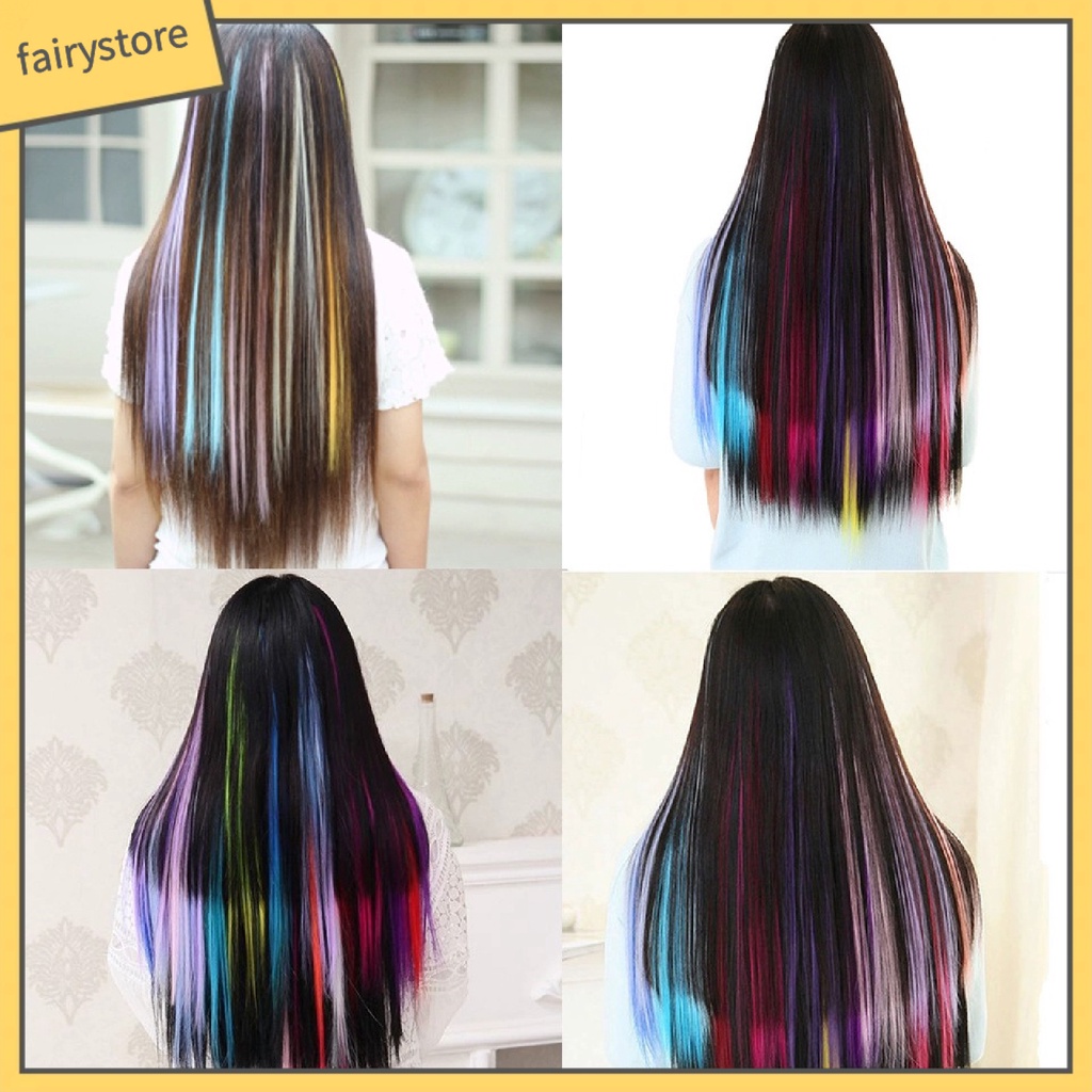 Set 2 / 3 Kẹp Tóc Giả Thẳng / Tóc Vô Hình Nhiều Màu Chịu Nhiệt Độ Cao