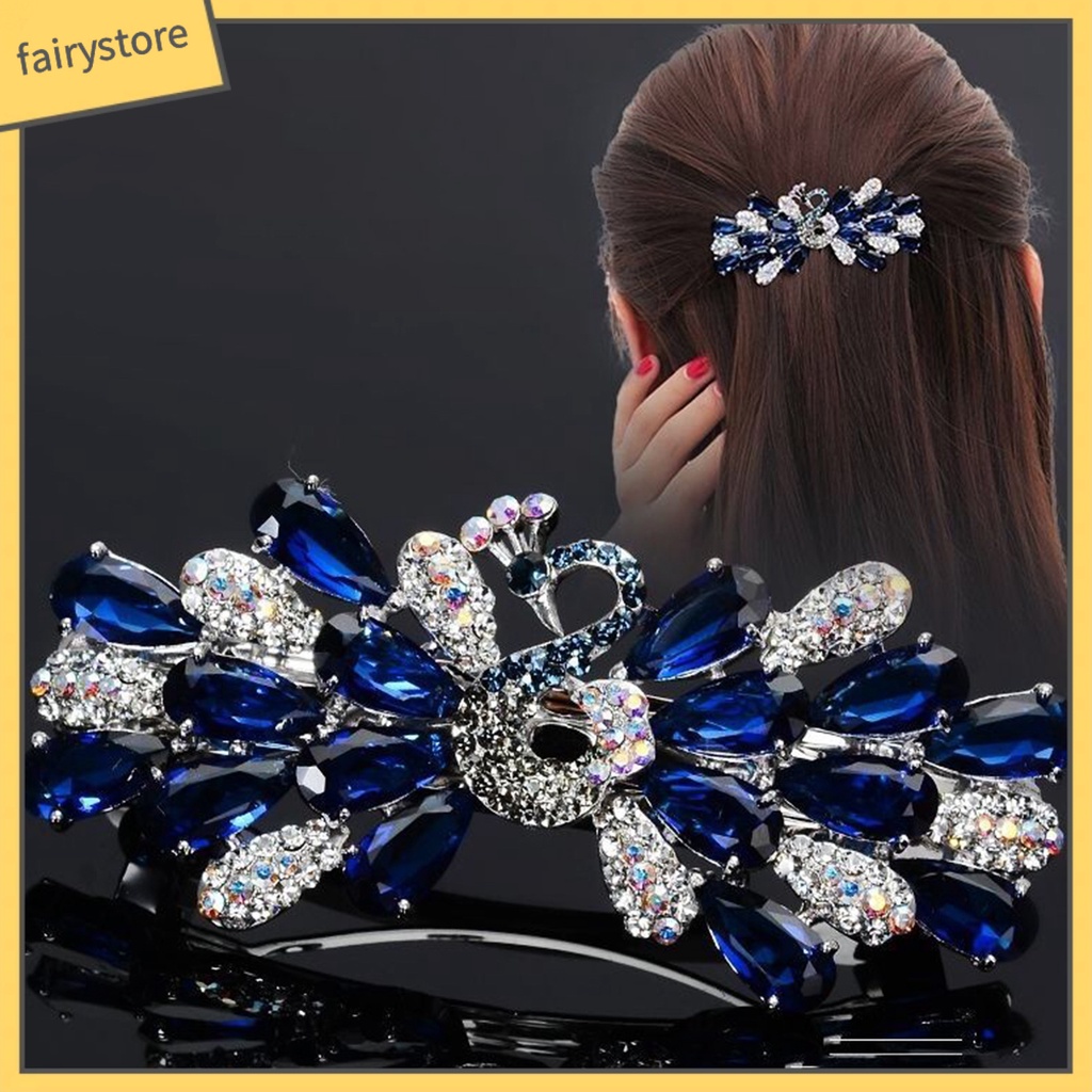 Kẹp Tóc Đính Pha Lê Giả Lấp Lánh Chống Trượt Tiện Dụng