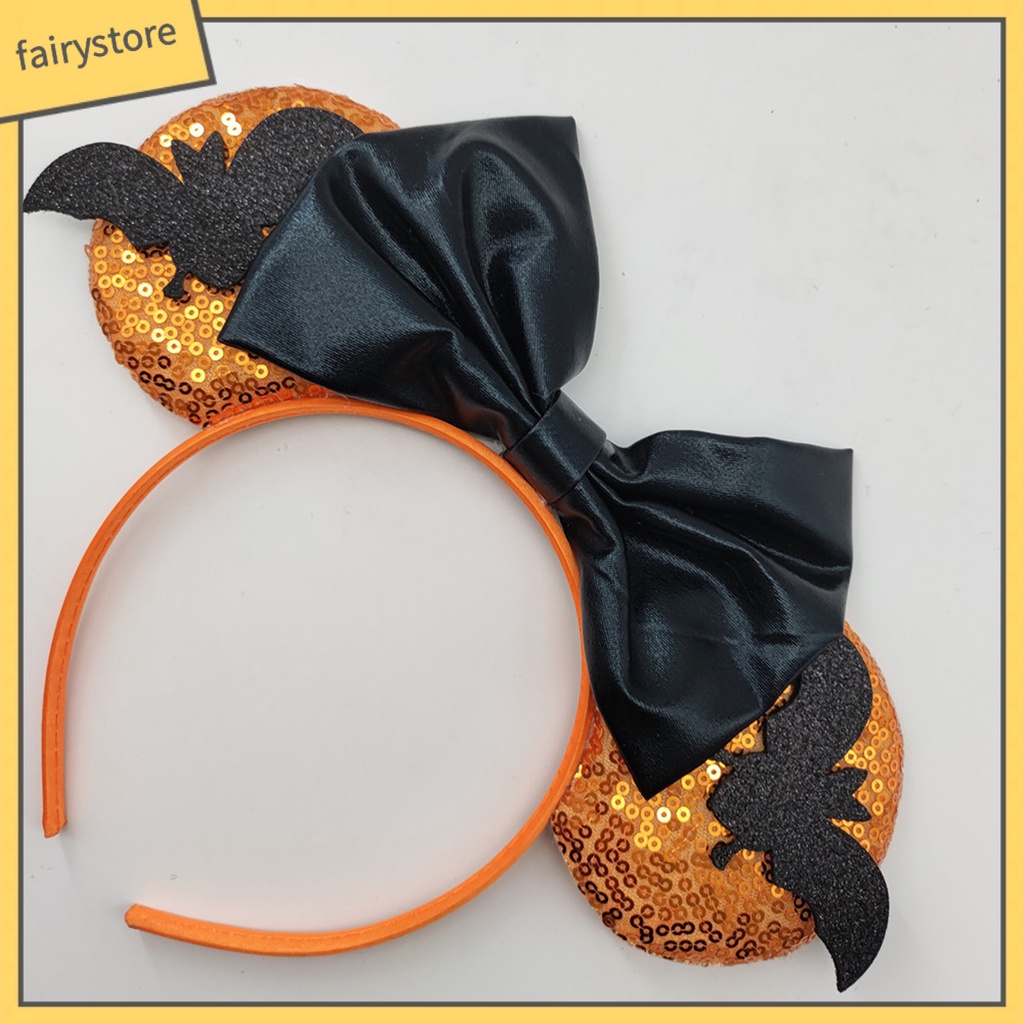 Băng Đô Cài Tóc Hình Nơ Đính Kim Sa Màu Sắc Tương Phản Trọng Lượng Nhẹ Có Thể Tái Sử Dụng Cho Tiệc Halloween