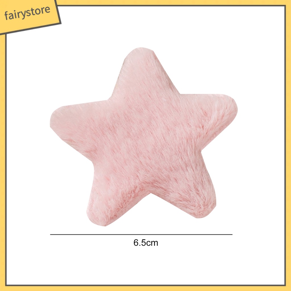 Set 4 Kẹp Tóc Hình Ngôi Sao Năm Cánh Màu Trơn Mềm Mại Chống Trượt