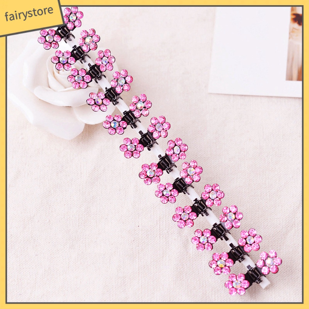 Set 12 Kẹp Tóc Hình Hoa Đính Đá Thời Trang Cho Nữ