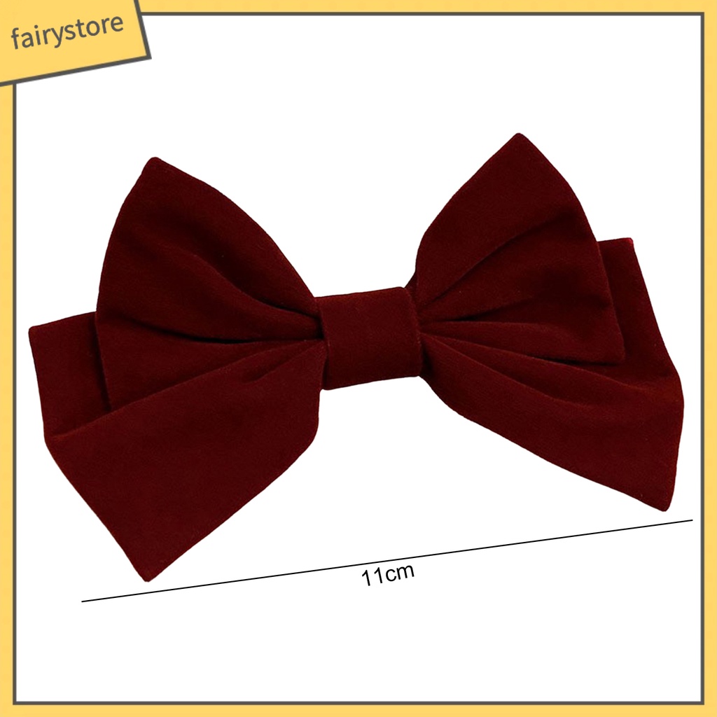 Kẹp Tóc Hình Nơ Màu Trơn Co Giãn Chống Trượt Phong Cách Hàn Quốc Dành Cho Nữ