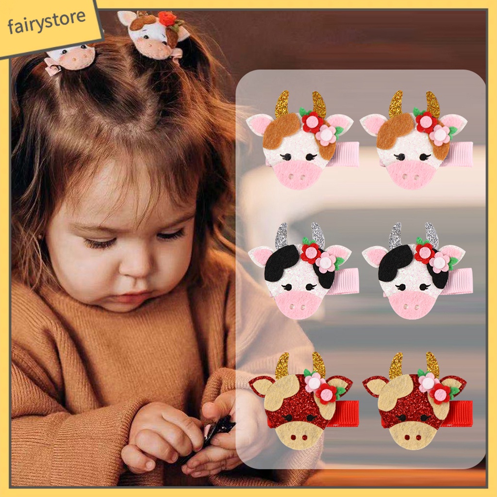 1 Cặp Kẹp Tóc Hoạt Hình Xinh Xắn Cho Bé Gái