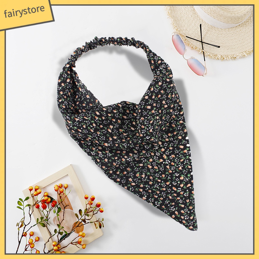 Băng Đô Cài Tóc Co Giãn Bằng Polyester In Họa Tiết Hoa Thời Trang Mùa Hè Cho Nữ